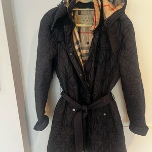 Burberry Quilted Navy Trench Coat